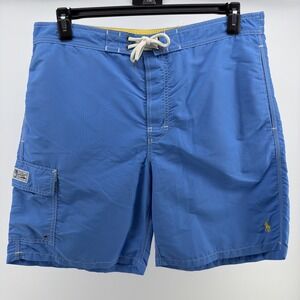 Polo Ralph Lauren Men's Swim Trunks Sz Large Sky Blue Yellow Pony